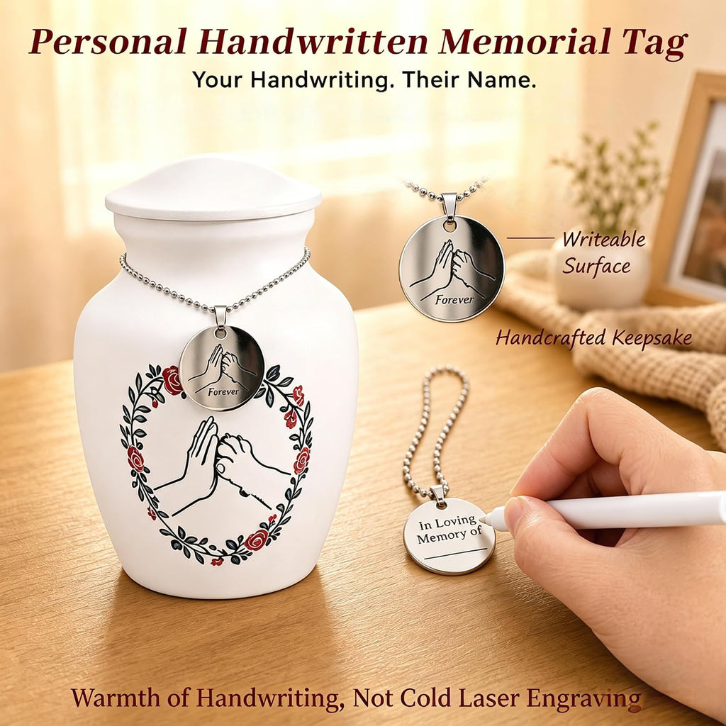 Medium Pet Urn, Dual Physical & Digital Memorial for Pets, Up to 40 Lbs