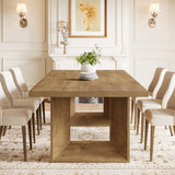 Farmhouse Dining Table, 63-Inch Rectangular Kitchen Table with Strong Geometric Frame for Kitchen & Dining & Living