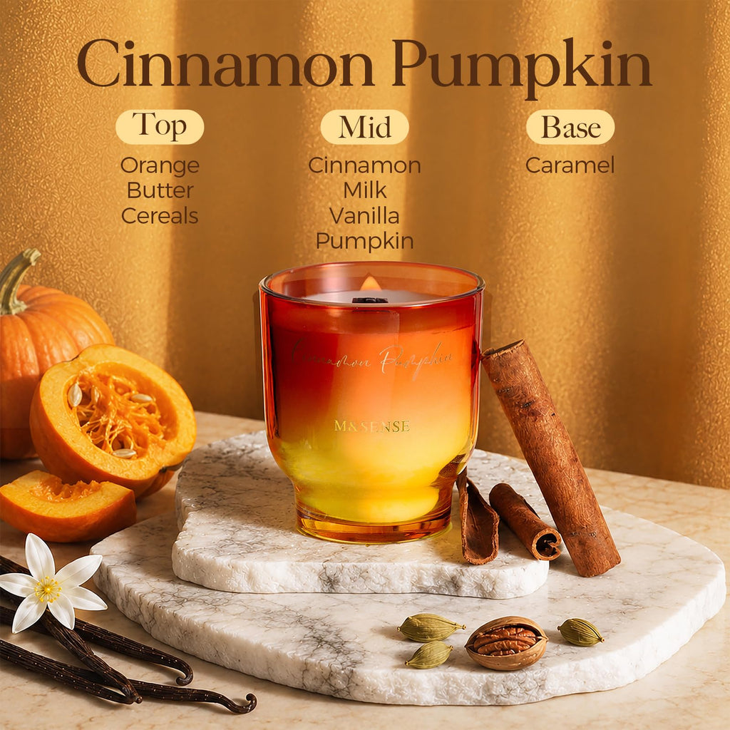 9.88oz Natural Soy Wax Jar Candle with Wooden Wick | Caramel Pumpkin Latte Scent | 55-Hour Burn & Long-Lasting Burn