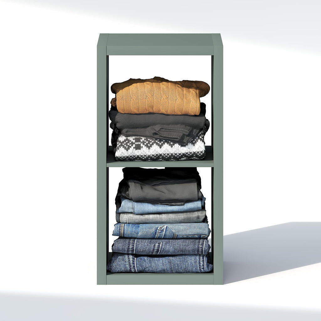 Cubic Extra Thick 2-Cube Closet Organizers and Storage, Sage Green