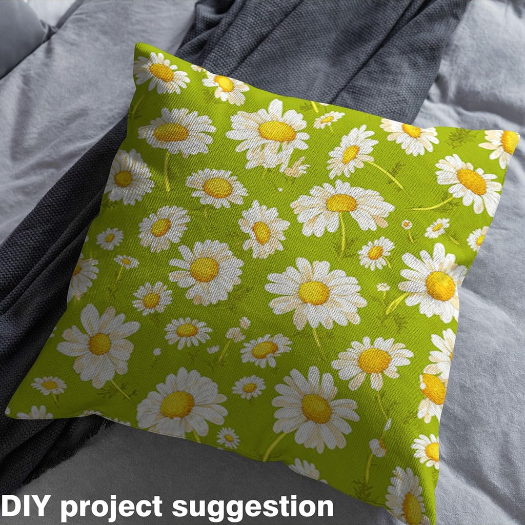 Daisy Upholstery Fabric for Chairs 5 Yards Botanical Floral Printed Fabric By The Yard Natural Theme Decorative Soft