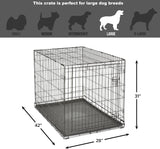 42-Inch New World Crate for Large Breeds, 71-90 lbs, Single Door Folding Dog Crate, Leak-Proof Tray & Secure Latch