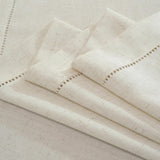 Linen Blend Handmade Hemstitched Tablecloth for Dinner Table, Parties, Wedding Decorations (55" x 86