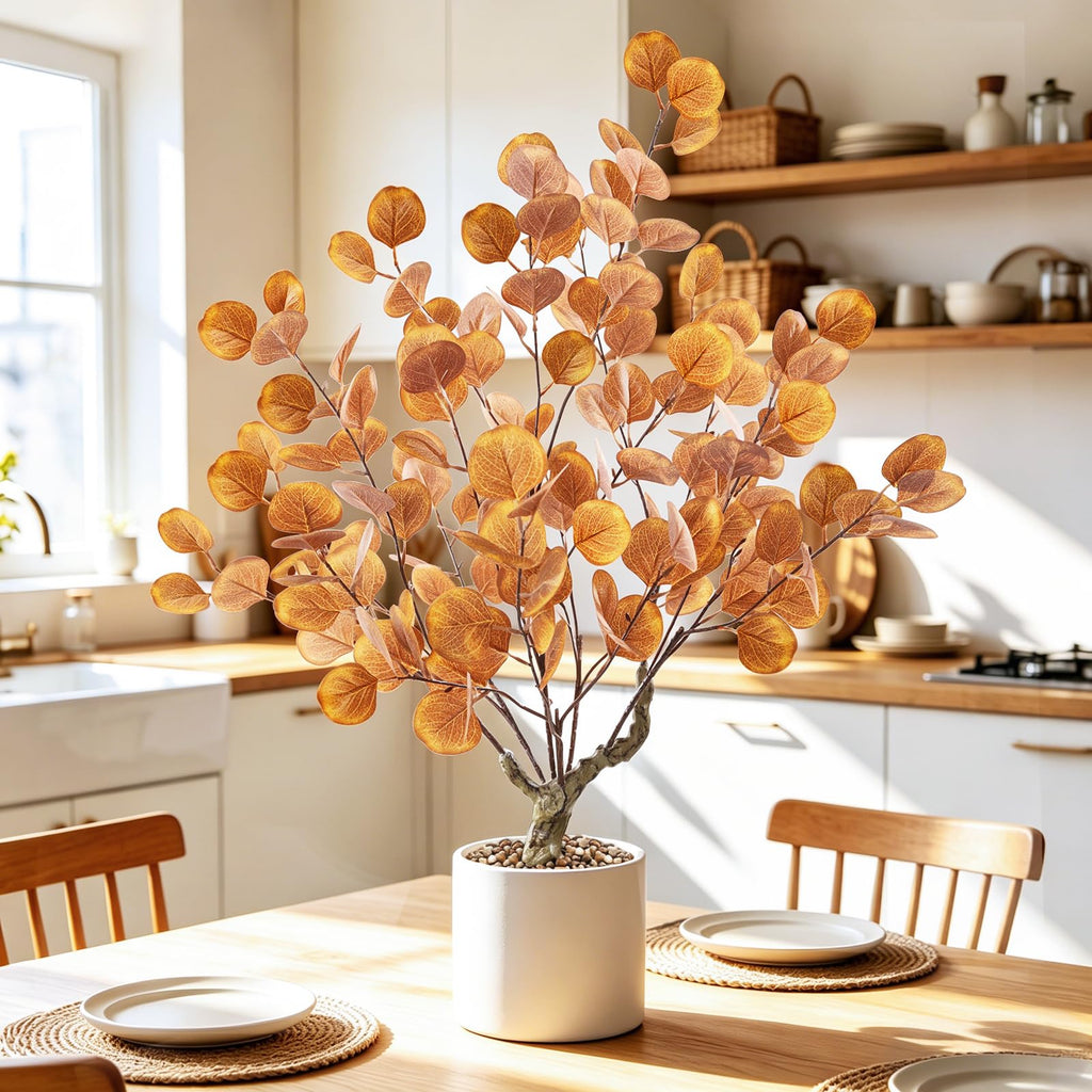 Artificial Fall Eucalyptus Tree 2FT, Faux Potted Tree Indoor