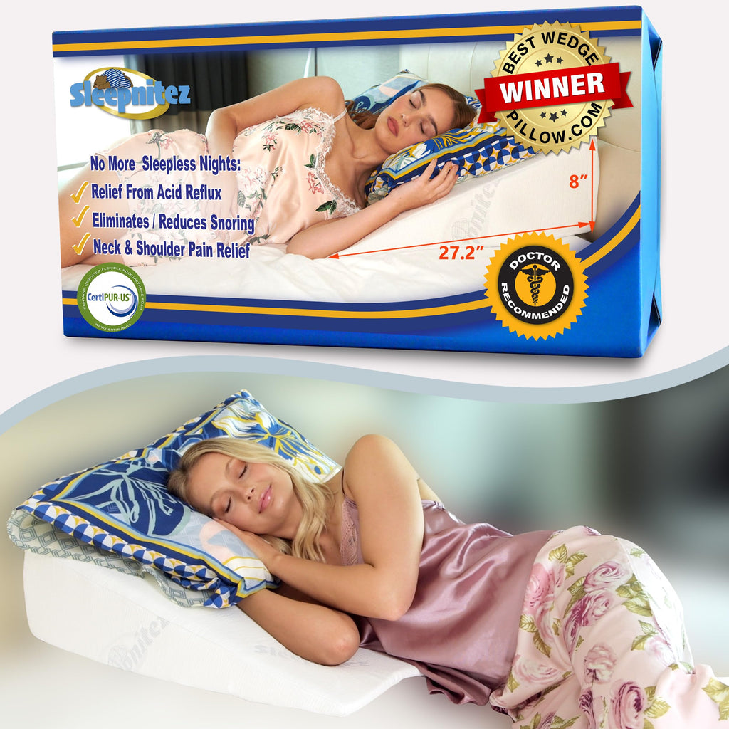 FSA Eligible 8" Bed Wedge Pillow for Acid Reflux, Sleep Apnea