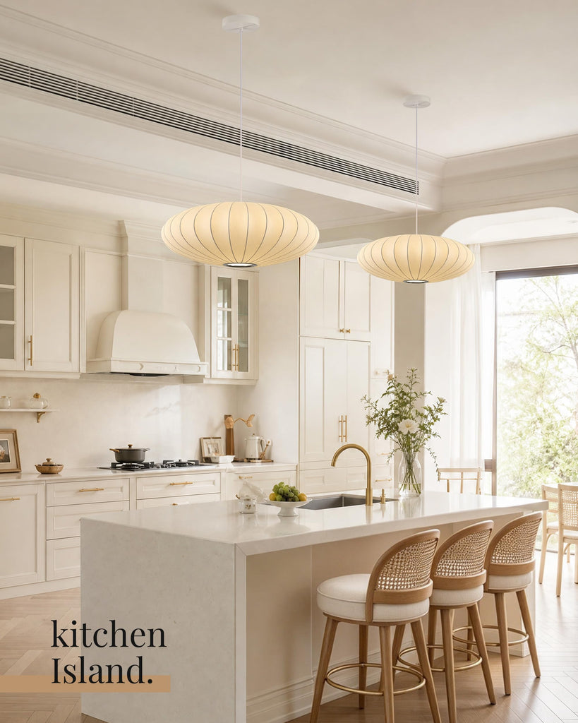 Inspired Nelson Style Lantern Pendant Light White Imitation Silk Bubble Saucer 20in