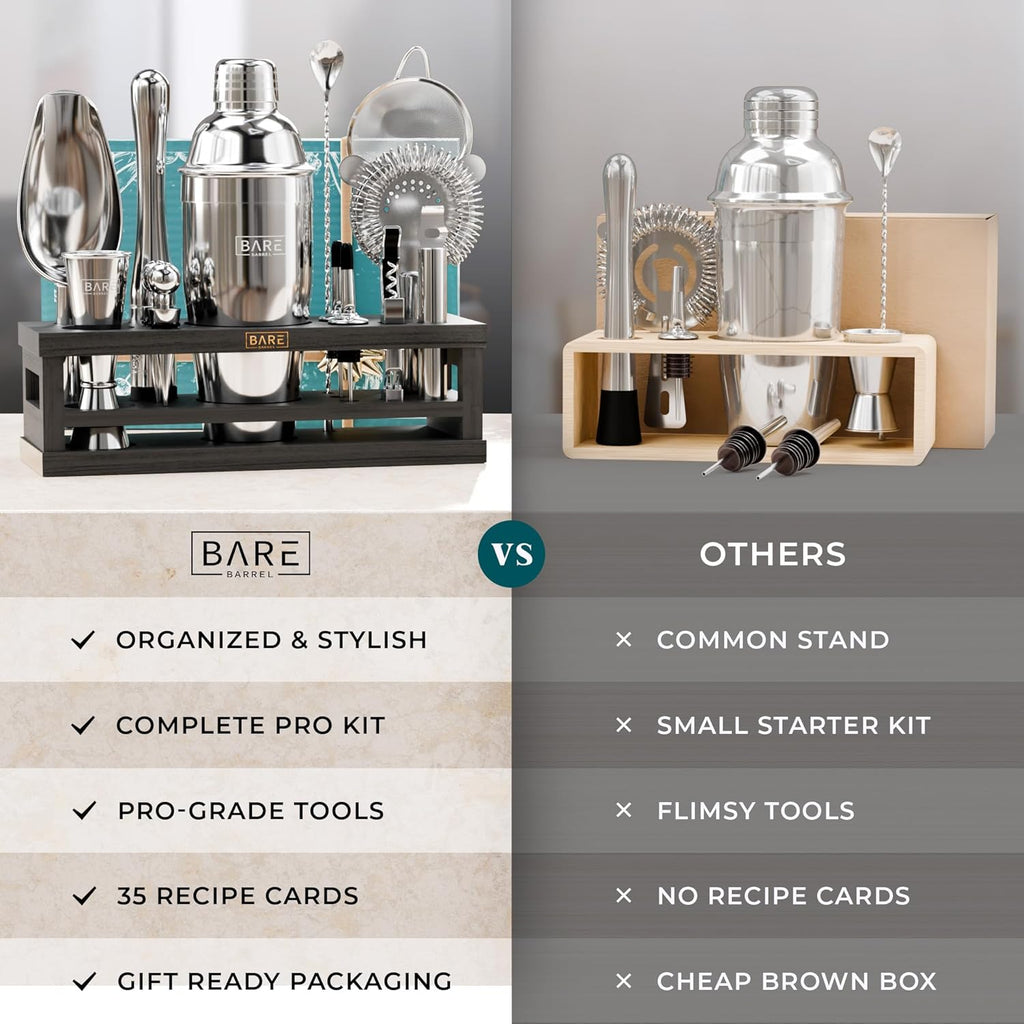 Mixology Bartender Kit Bar Set | 16-Piece Cocktail Shaker Set | Martini Barware Mixing Tools Bartending | Incl. 35 - Set of 16