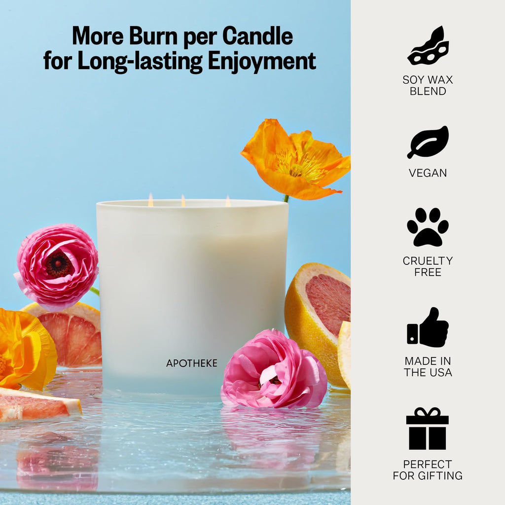 Signature 3 Wick Scented Candles, Sea Salt Grapefruit - 26 Oz