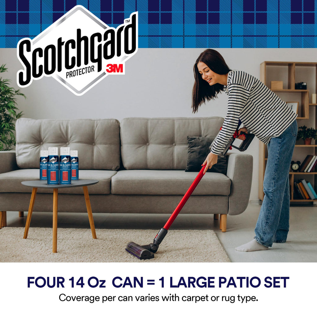 Rug & Carpet Protector Spray, 14 oz (Pack of 4) - Blocks Stains & Resists Soiling, Fabric Stain Protector for Carpets