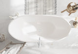 Elodie 67 Inch Soaking Bathtub, Modern Style, Glossy White