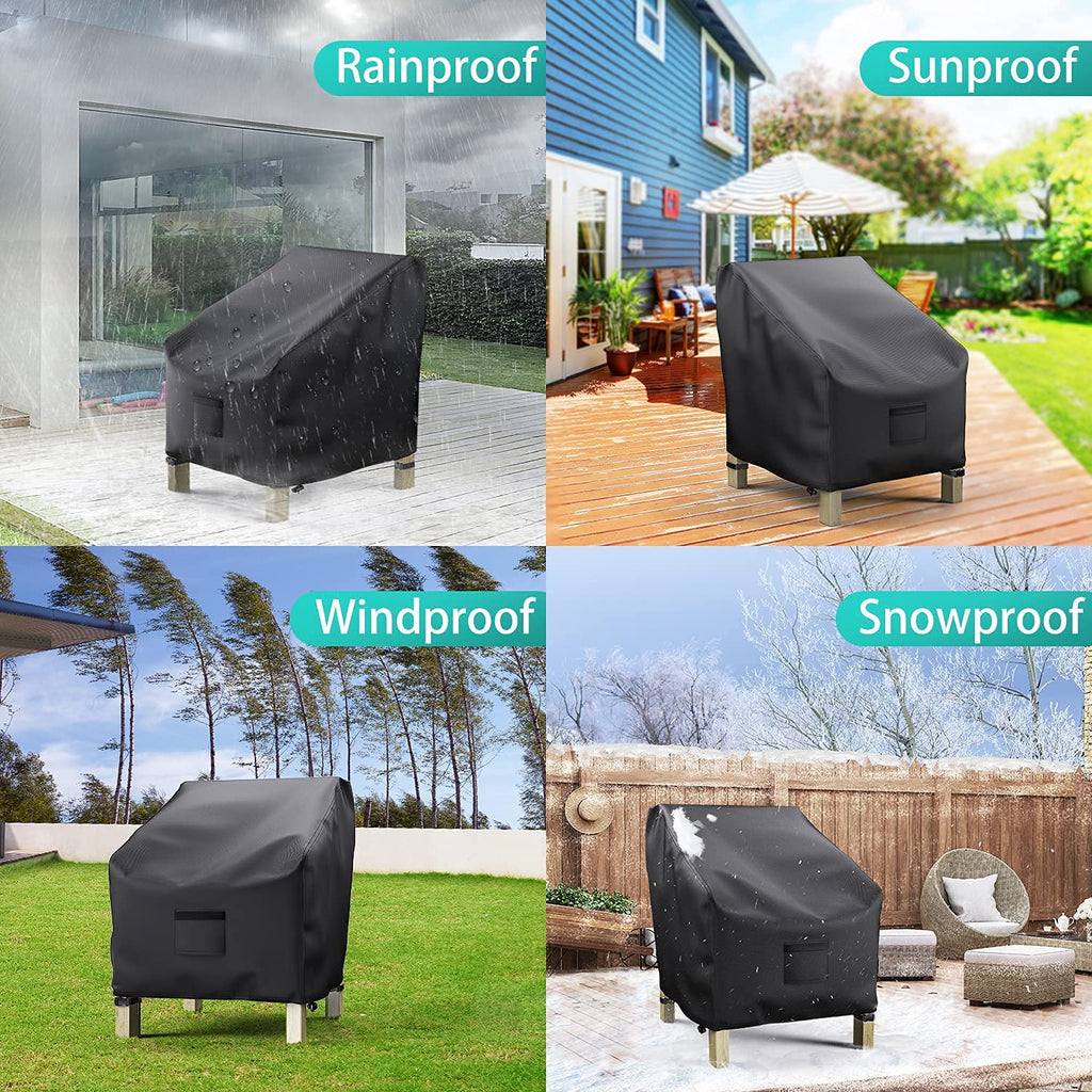 2 Pack Outdoor Waterproof 36"Wx34"Dx32"H, Black