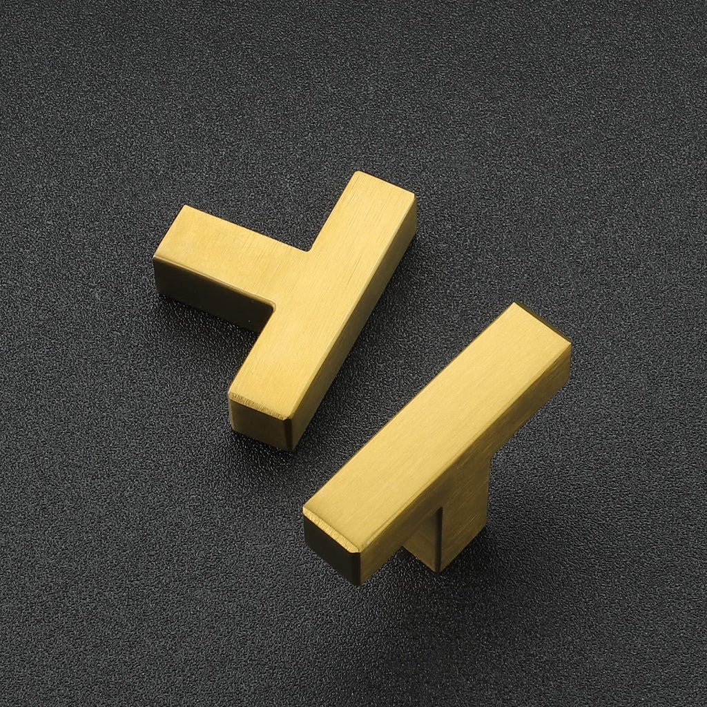 45 Pack Gold Square Bar Cabinet Knobs 2 Inch Kitchen Handles