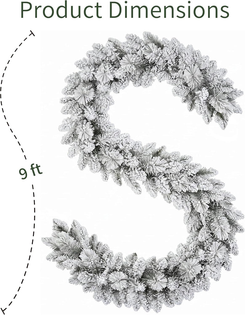 International 9ft Flocked Spruce Artificial Christmas Garland