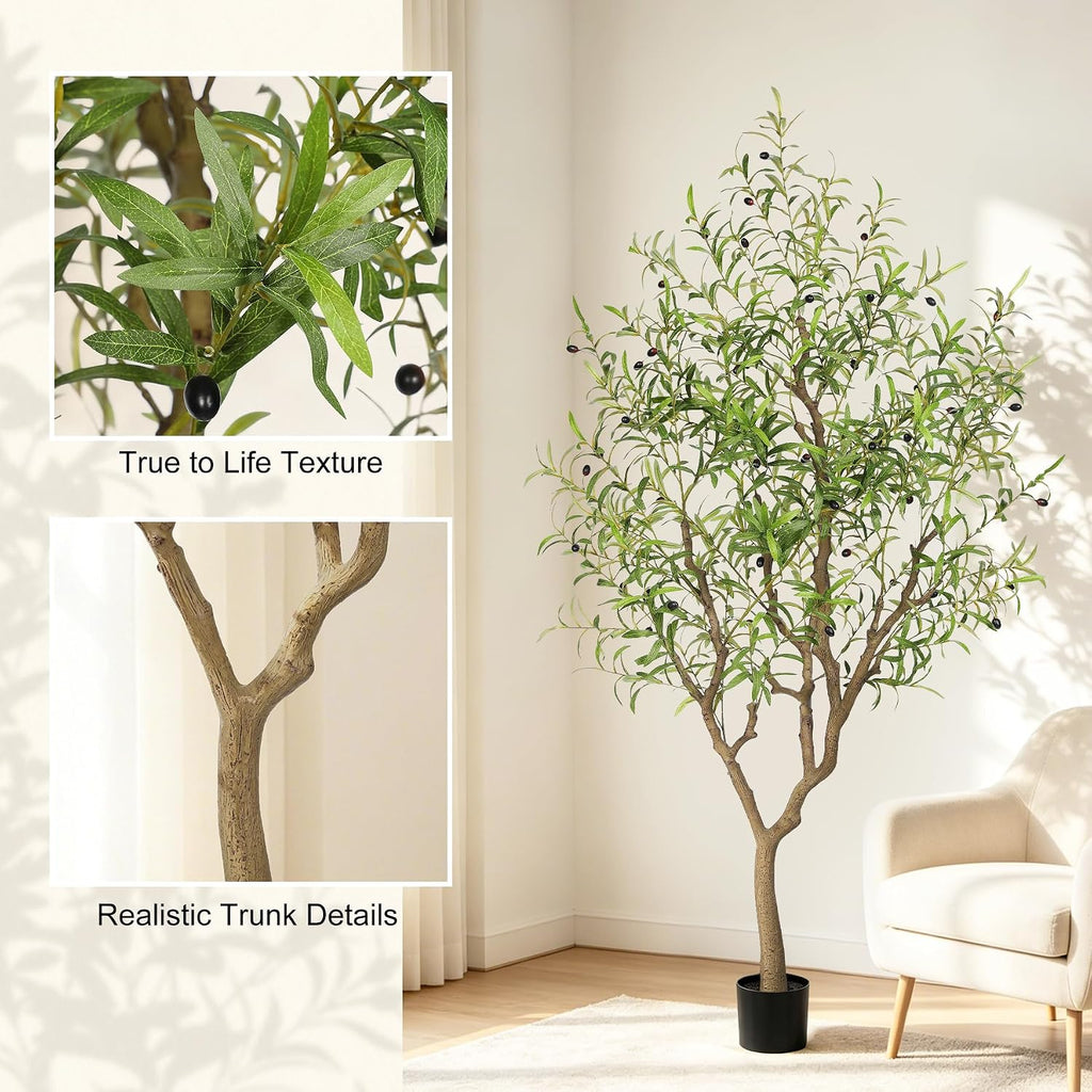 Artificial Olive Tree 6ft with Large Branches and Lifelike Fruits