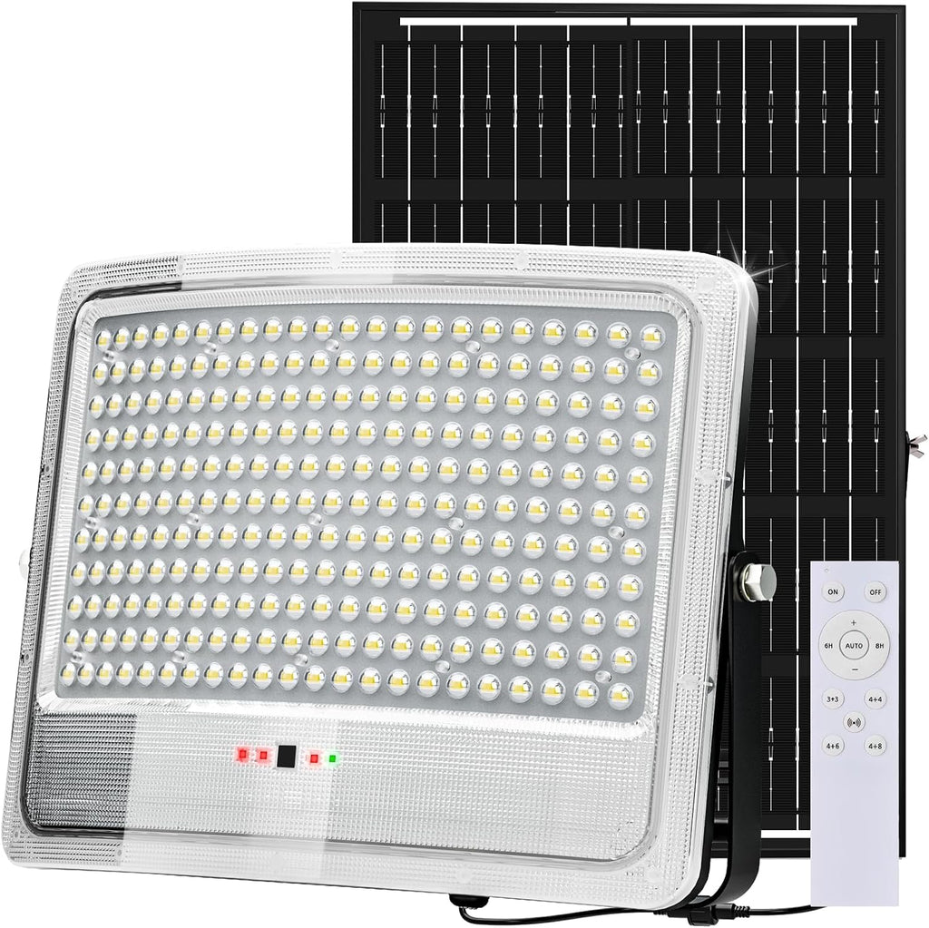 Solar Flood Lights Outdoor, 30000mAh Solar Powered Outside Light Dusk to Dawn Waterproof Security Commercial Lighting