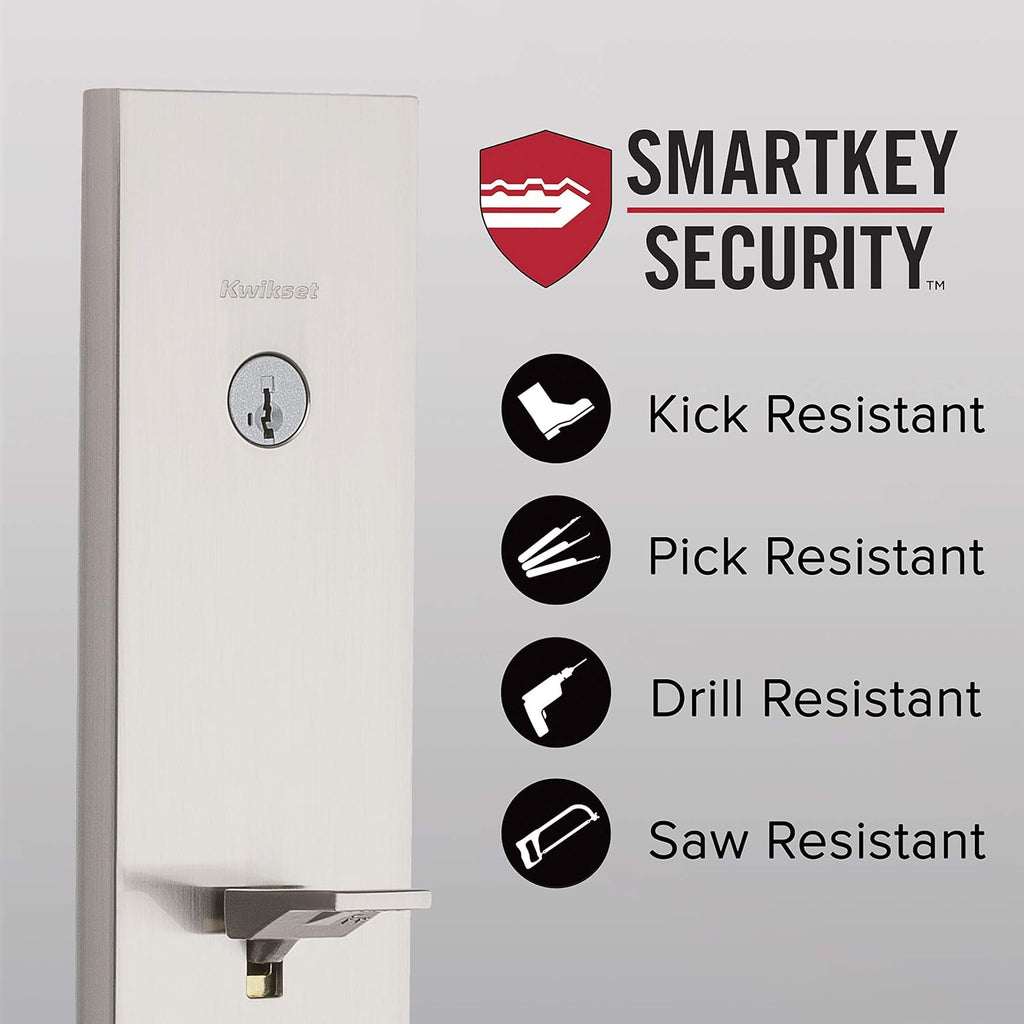 Vancouver Front Door Lock Handle and Deadbolt Set, Entry Handleset Exterior with Interior Reversible Lever - Door Handleset