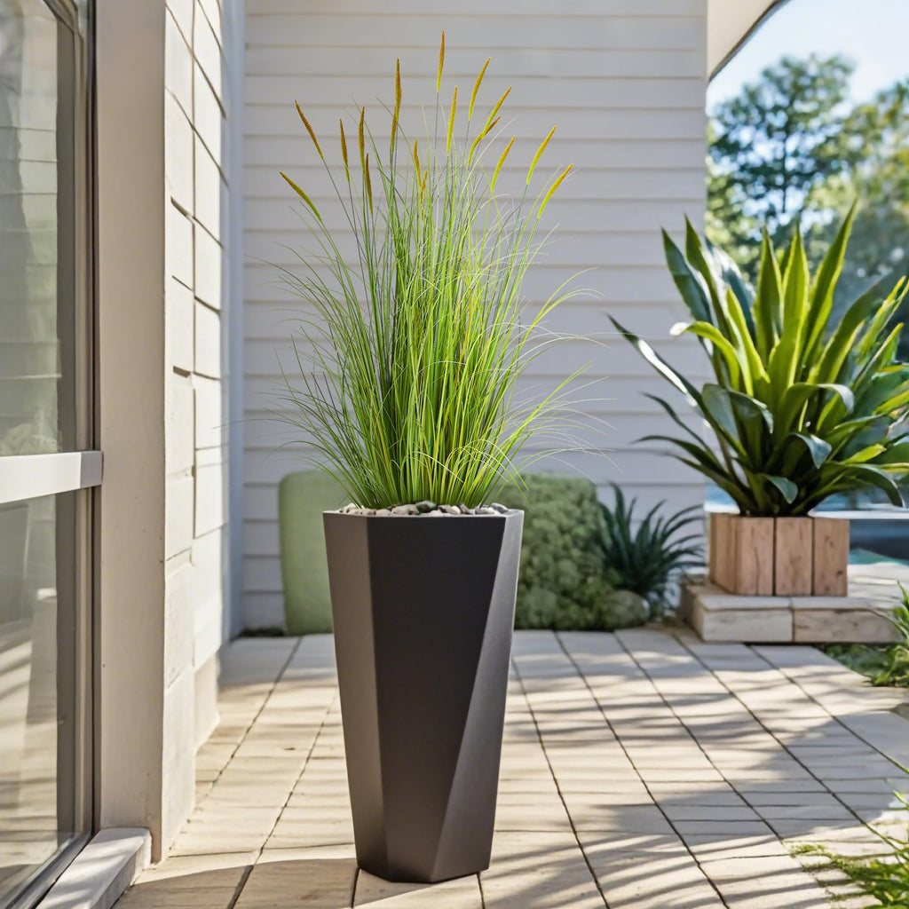 3ft 2-Pack Artificial Cattail Reed Grass, 35in Artificial Indoor Outdoor Fake Onion Grass Plant, Home Office