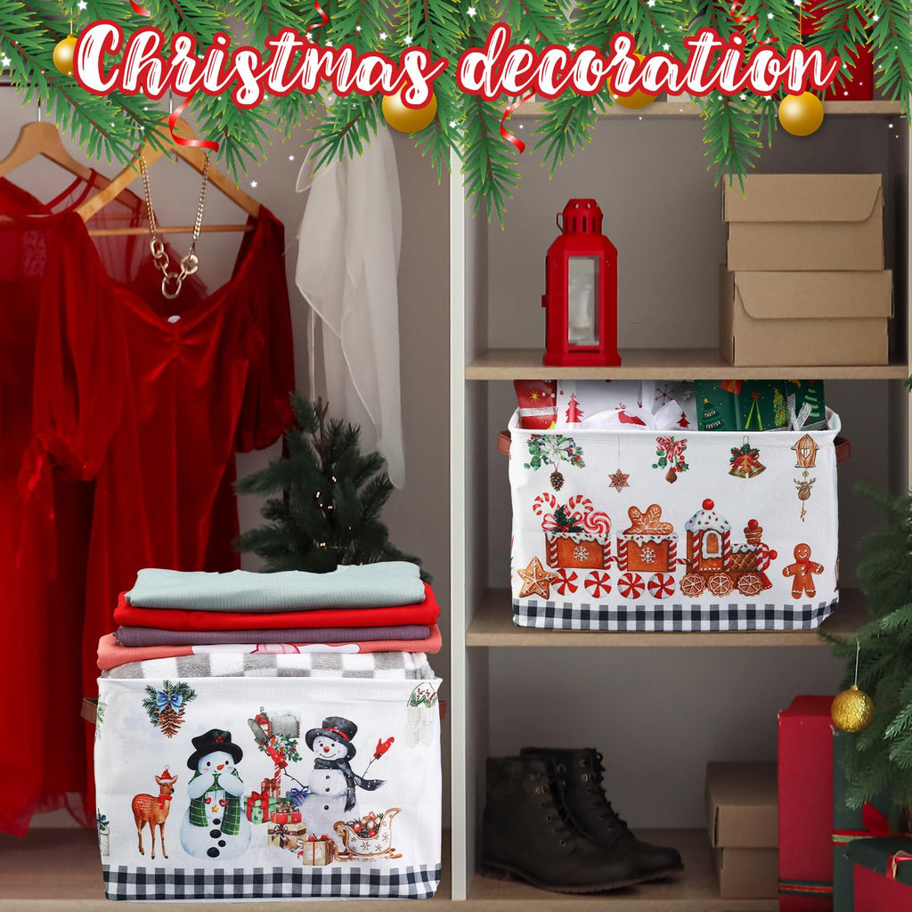 4 Pcs Large Christmas Basket for Gifts Empty, Rustic