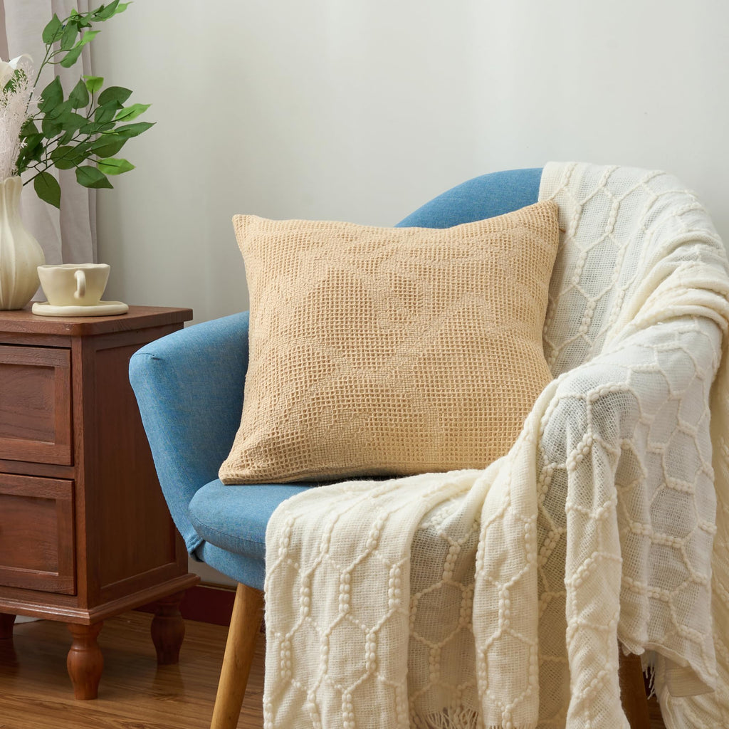 100% Cotton Waffle Pillow Covers Set of 2 18"x18"
