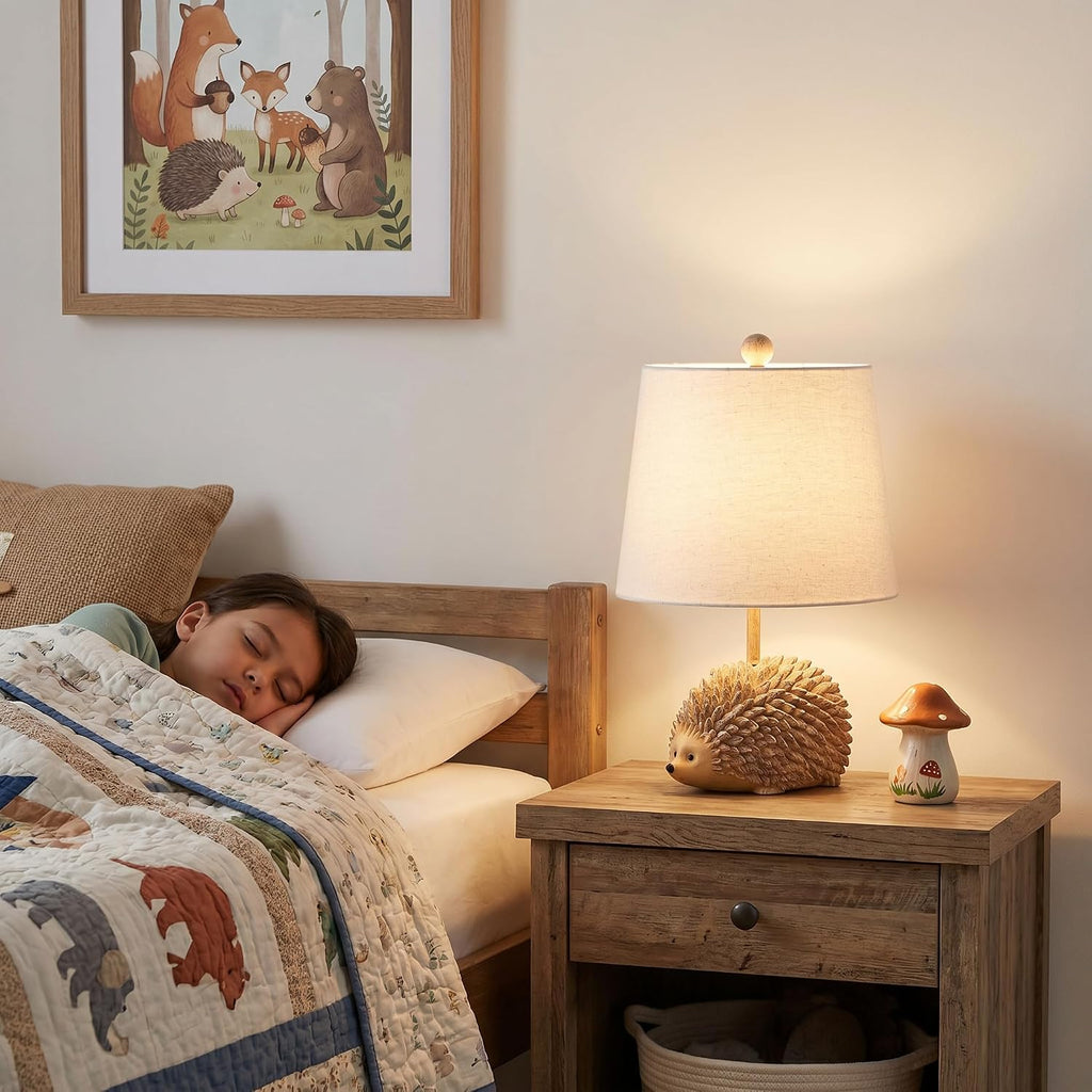 Hedgehog Table Lamp.Resin Woodland Animal Accent Lamp