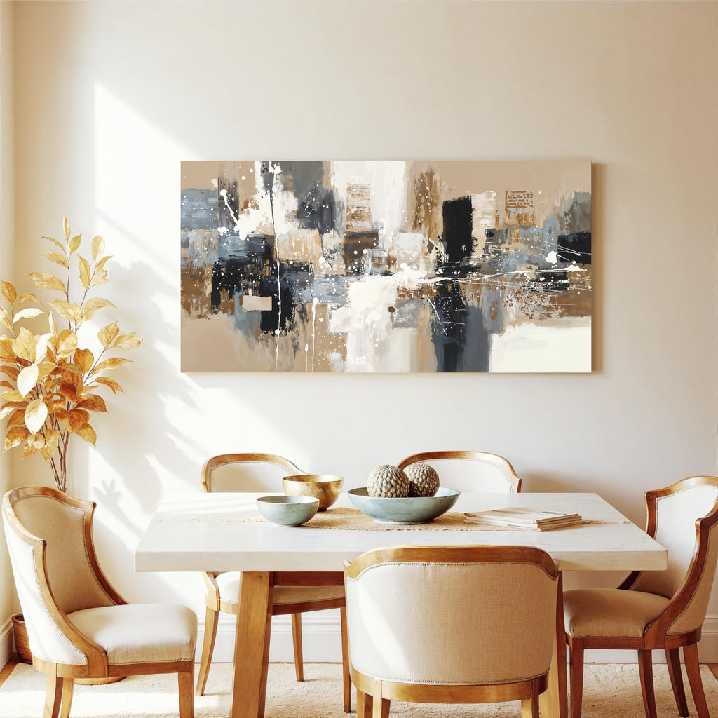 Black Abstract Canvas Wall Art Decor 20×40 Inch