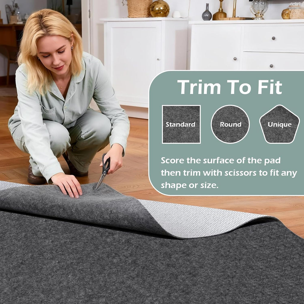 Non-Slip Rug Pads,8x10ft Waterproof Rug Pad,Carpet Pad for Hardwood,Tile,All Floors - Floor Protection,Cushioning - Set of 80