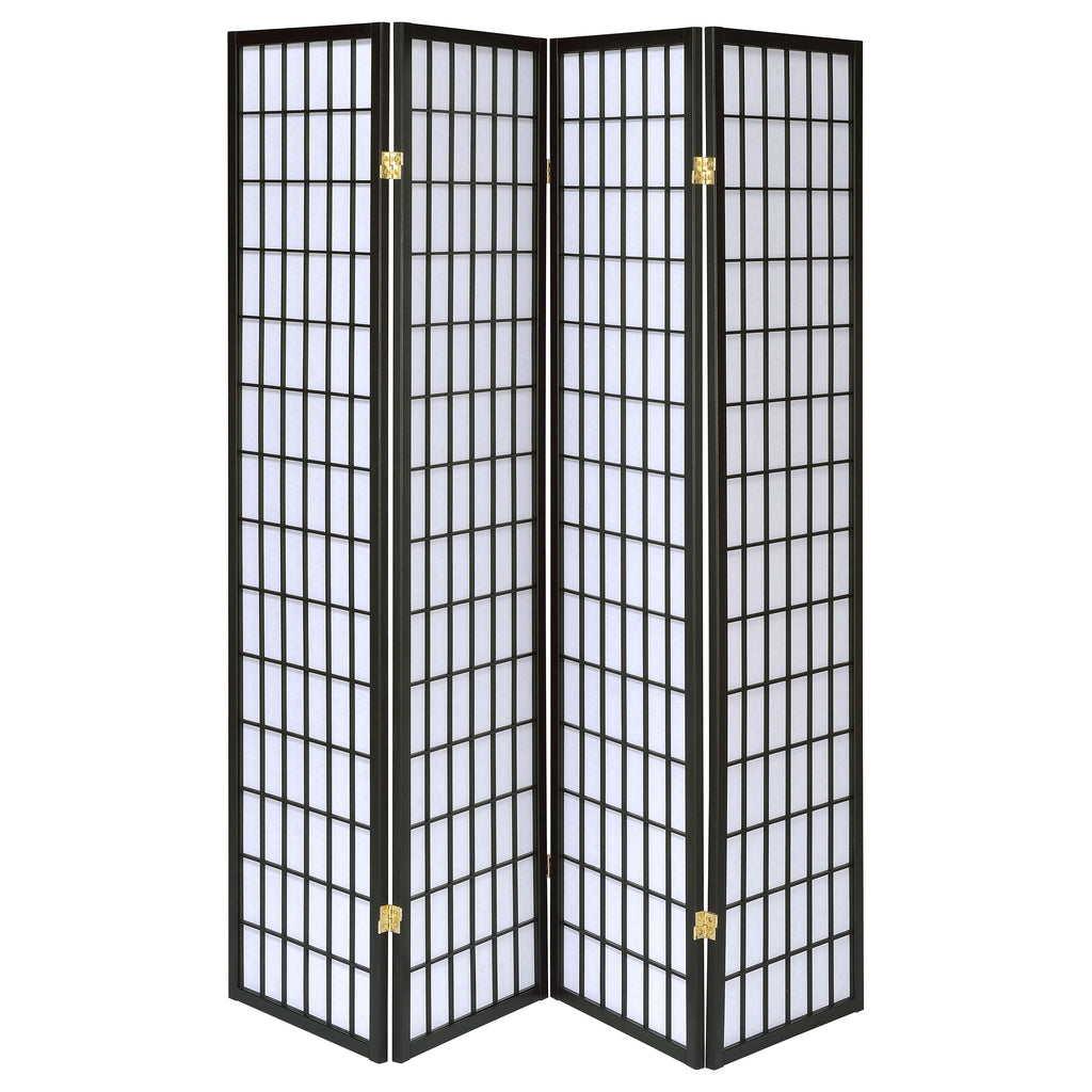 Roberto 70-Inch Living Room Four-Panel Room Divider, Black 4624