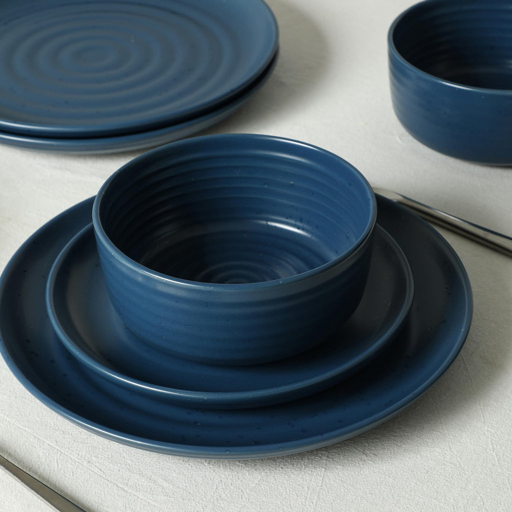 Ion 12-Piece Dinnerware Set Stoneware, Blue