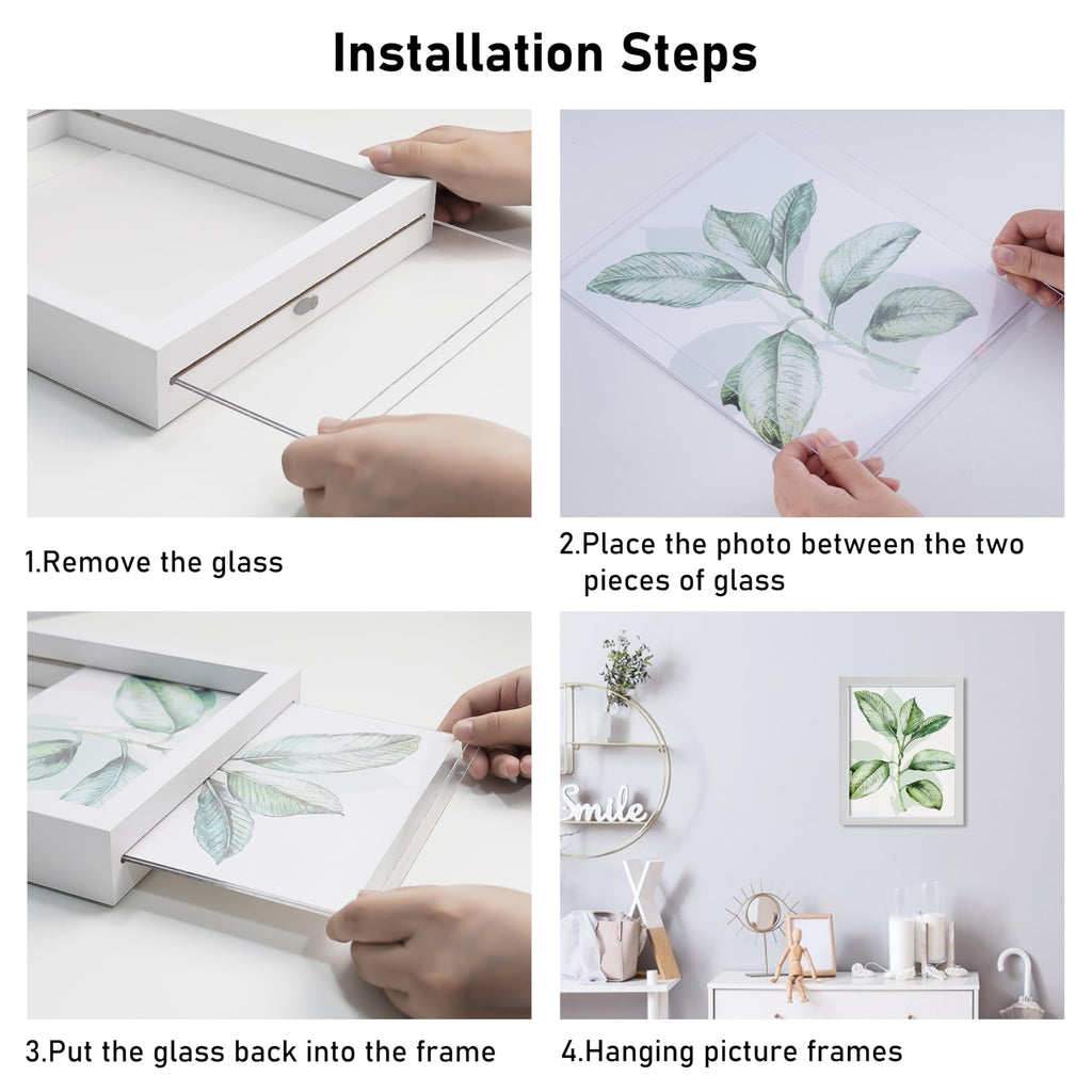12x16 Floating Picture Frame, White