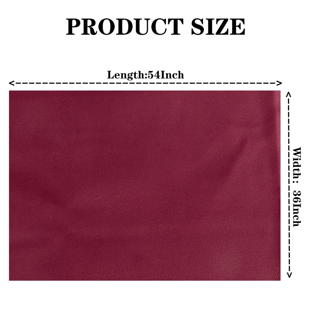 Faux Leather Sheet 54"x36" Durable Fabric for Upholstery, Home Decor, and DIY Sewing Projects (Burgundy, 1 Yard)