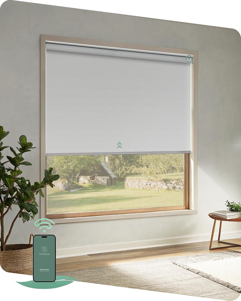 Motorized Blinds App Control, Alpine White, 22" W x 72" H