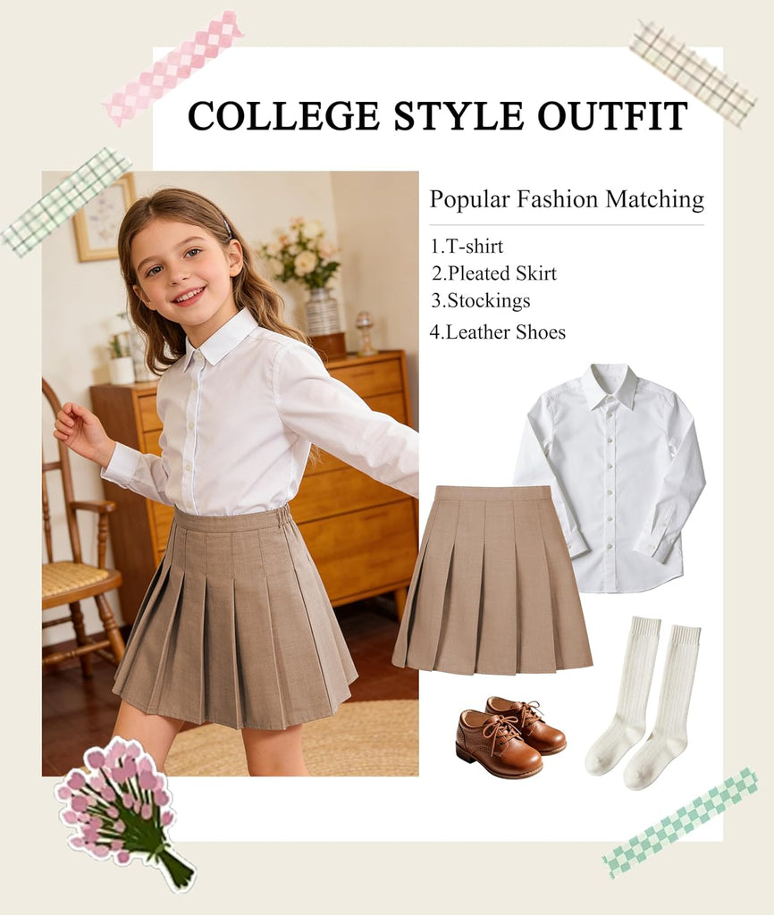 Pleated Skirt Mini School Uniform Skorts for Girl with Shorts