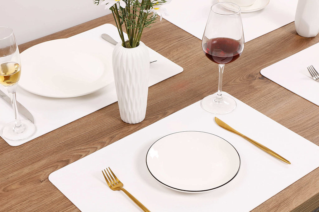 Wipeable Placemats Leather Table Mats Waterproof Heat-Resistant Easy to Clean for Dining Table Set Kitchen Table (4