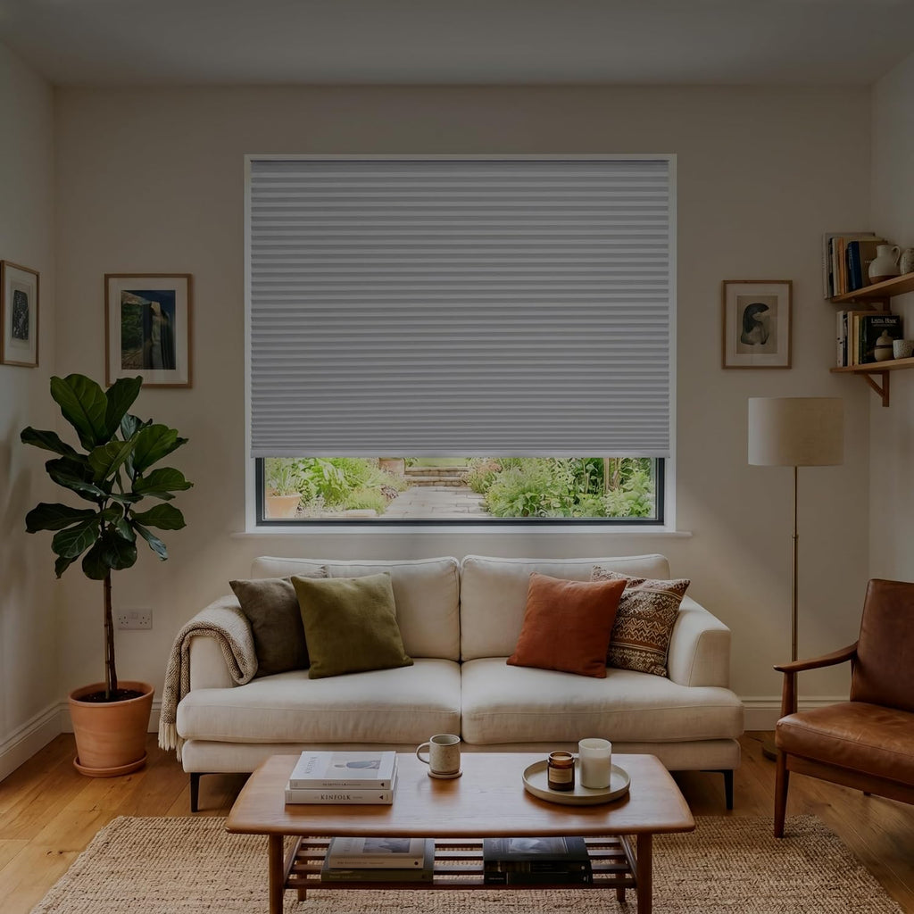 Cellular Cordless Shades for Indoor Windows, No Drill No Tools, Adhesive Mount, Thermal Insulation, Room Darkening