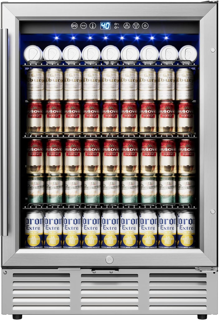 24 Inch Beverage Refrigerator, Beverage Cooler 180 Can Built-in Design