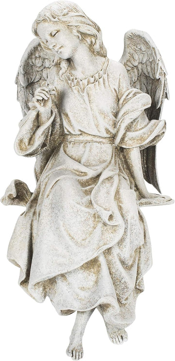 By , 12.75" H Sitting Angel Garden Statue, Outdoor Decor