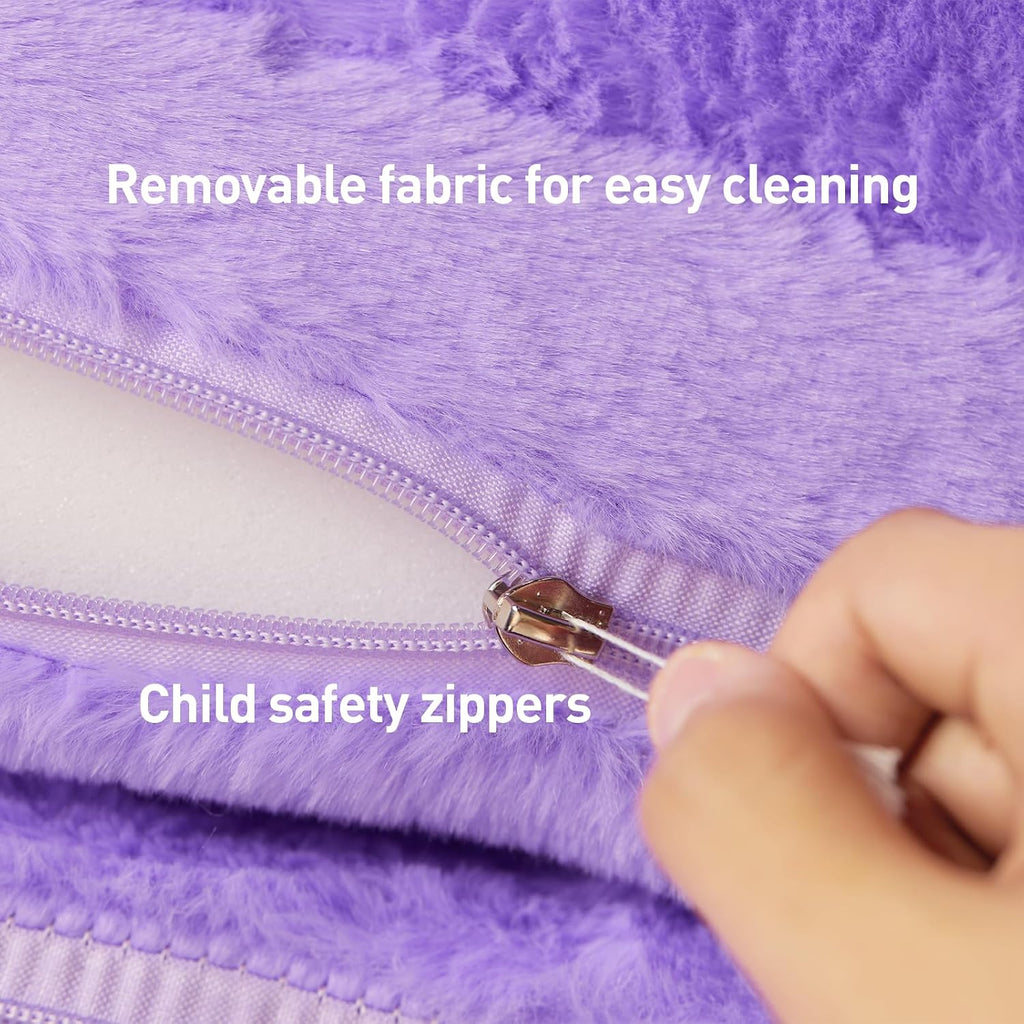 Toddler Sofa Chair Comfy, Foldable Princess Couch for Kids Girl