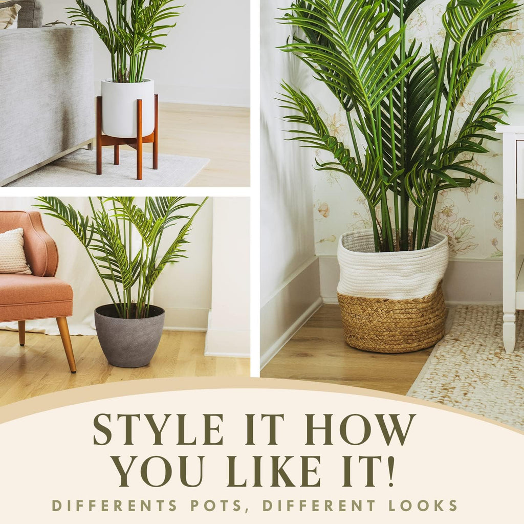 Artificial Palm Tree, Faux Plants Decor Indoor 6 Feet, Fake Plants Tall, Artificial Palm Plant & Large Plants Decor