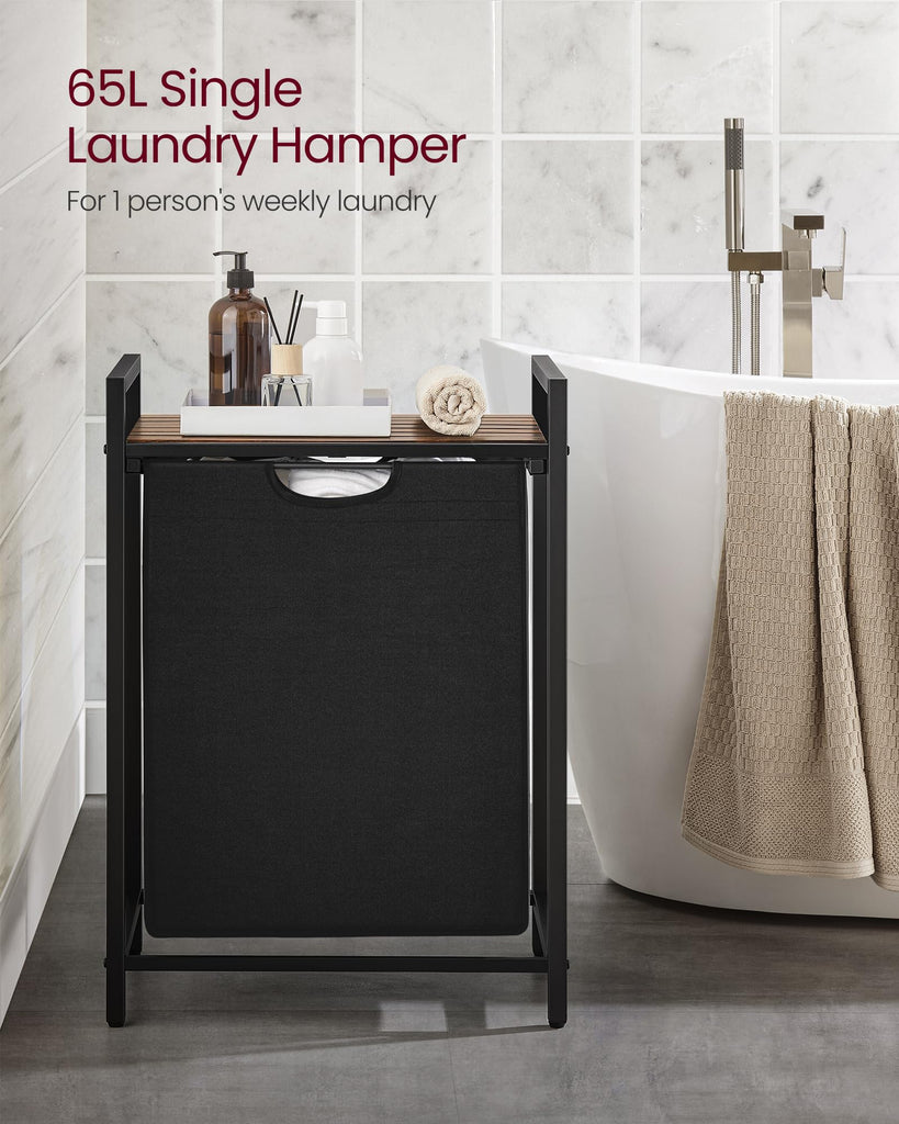 Laundry Hamper with Shelf, 1 Pull-Out Bag, 17.2 Gallons (65L)