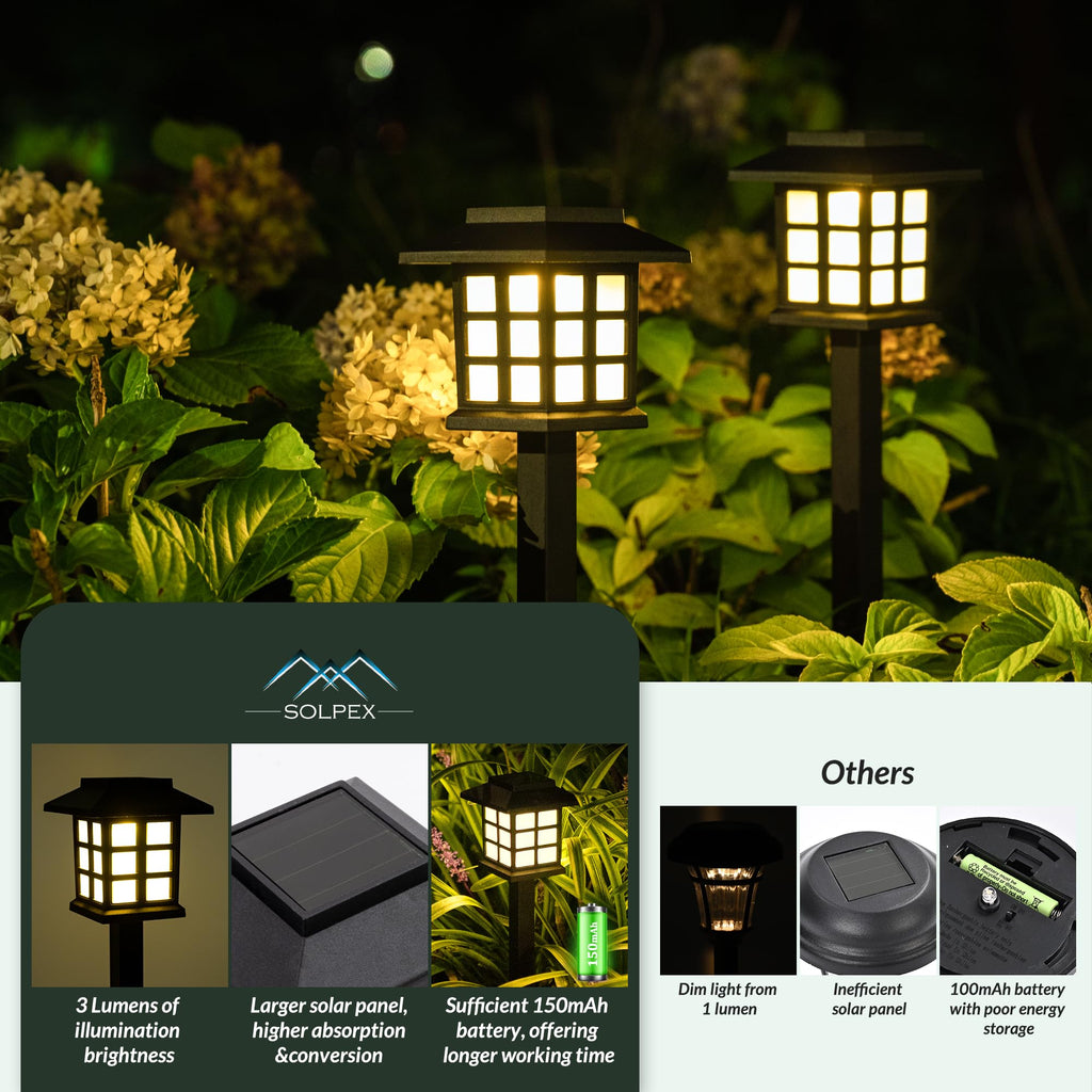 Solar Lights Outdoor Pathway Walkway Garden Solar Light Outside 16Pc