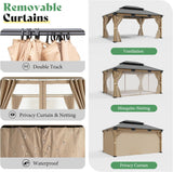 12' x 16' Heavy Duty Hardtop Gazebo with Double Metal Roof