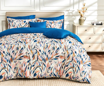 Luxury 600 Thread Count Cotton Sateen Duvet Cover Set, Buttery Soft & Silky Breathable Bedding, Reversible