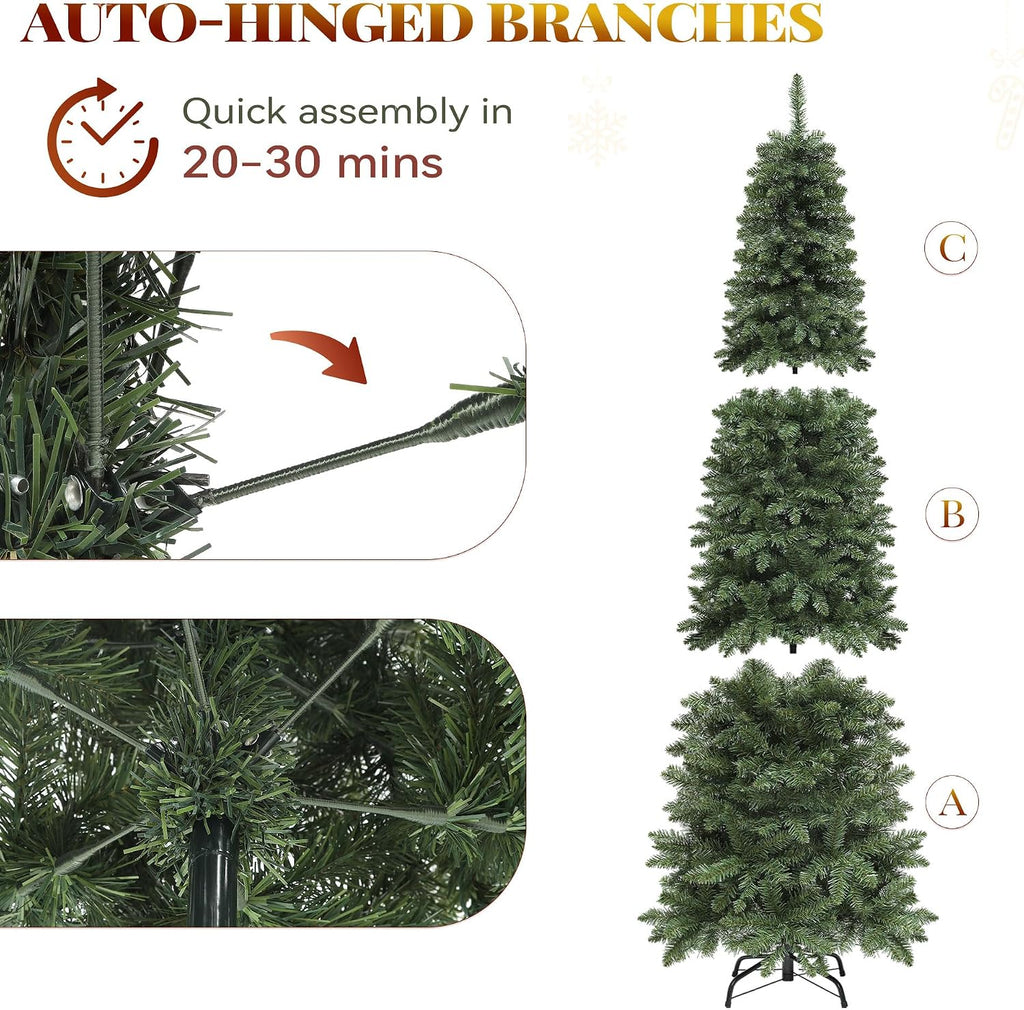Prelit Green Fraser Fir Pencil Christmas Tree with Remote