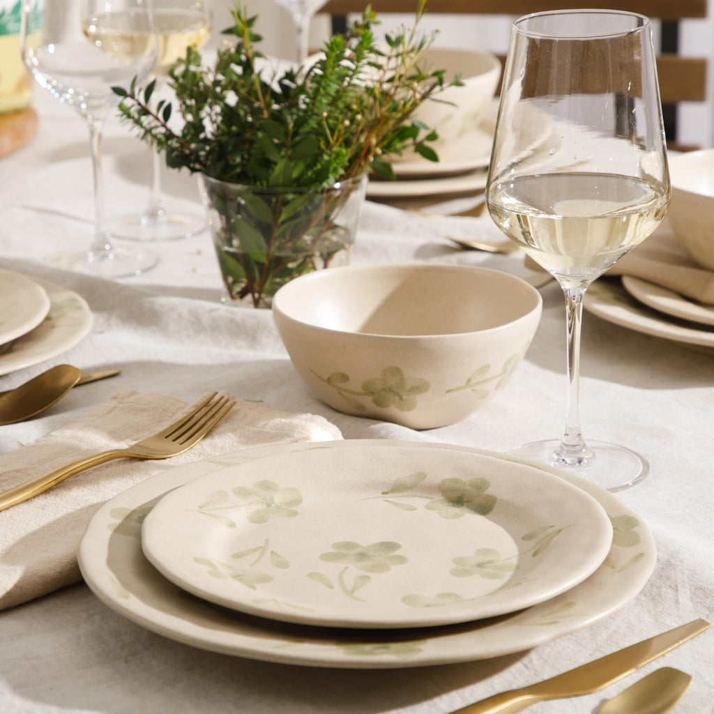2 Time Oprah's Favorite Things - Made in Portugal Hand Painted Dinnerware Set - Porto Petals 12 Piece (Service for 4)