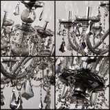 Luxury Crystal Chandelier Smoke Gray,Double Layer K9 Crystal Chandelier Light Fixtures 9-Light Candle Style Crystal Ceiling Light Lamp for Dining Living Room Bedroom A110-B0C61FM7GG