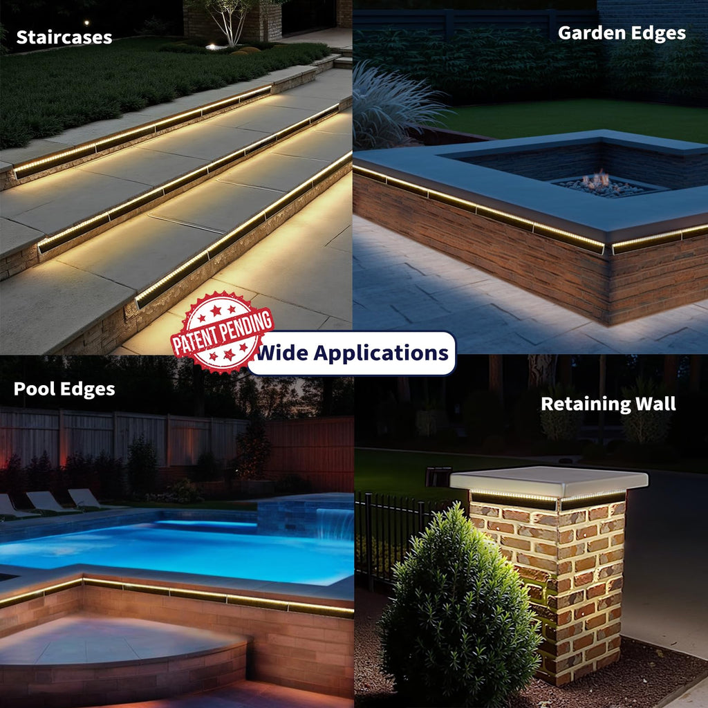Solar Step Lights Outside, 33 Focused LEDs, Stair Light, 12PK
