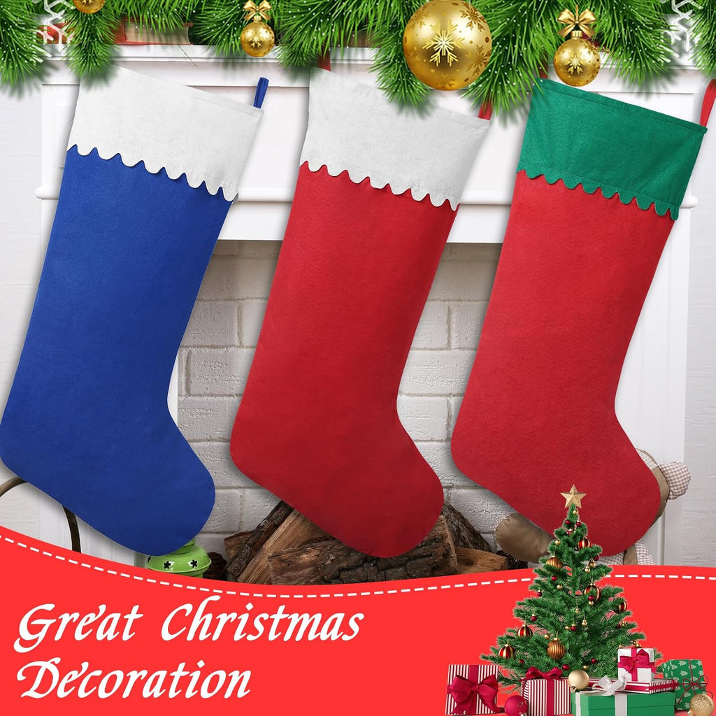 Jumbo Candy Cane Christmas Stockings 38 Inches Felt Xmas Stockings - Set of 2