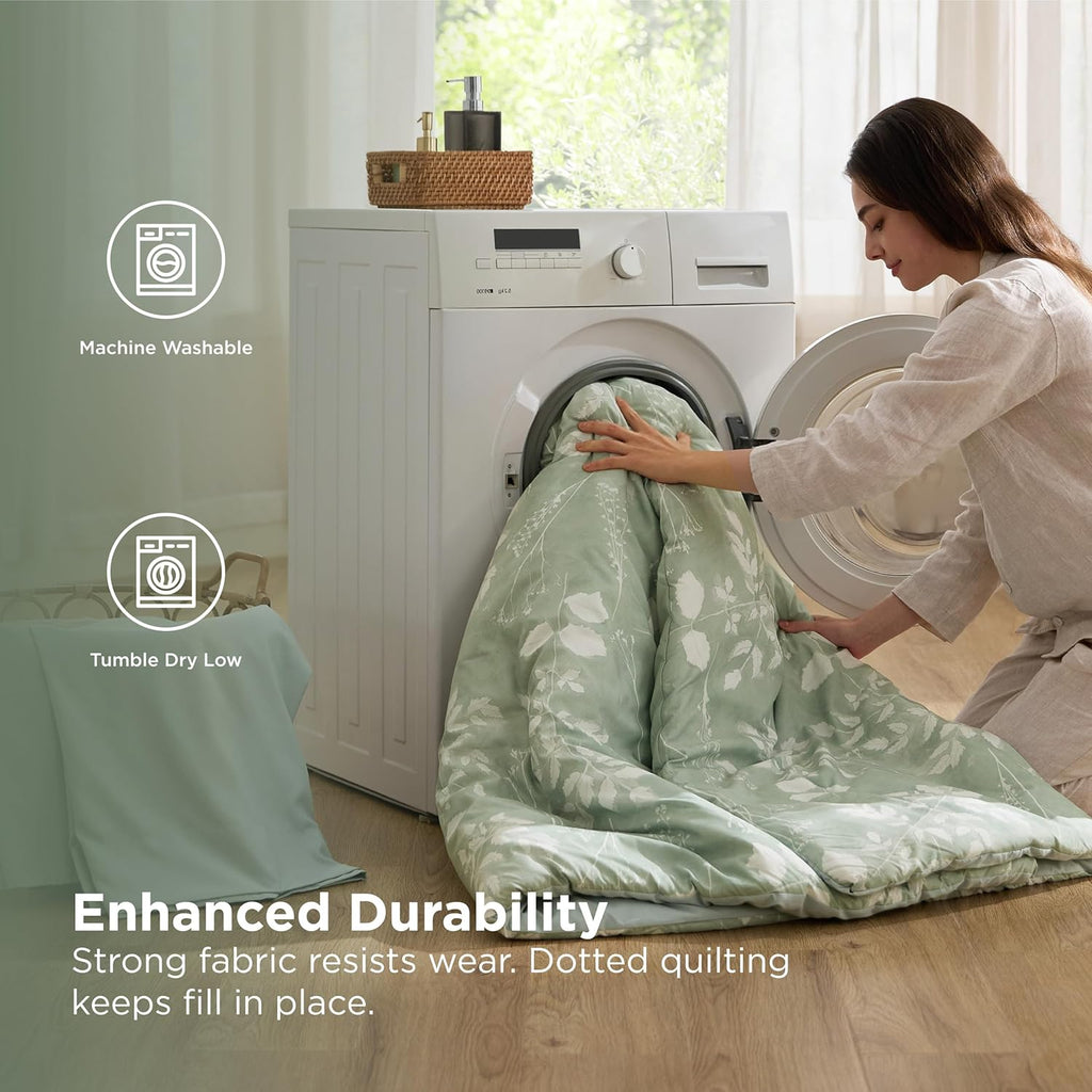 Queen Comforter Set - 7 Pieces Floral Sage Green GentleSoft Bedding Sets