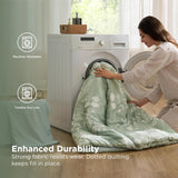 Queen Comforter Set - 7 Pieces Floral Sage Green GentleSoft Bedding Sets