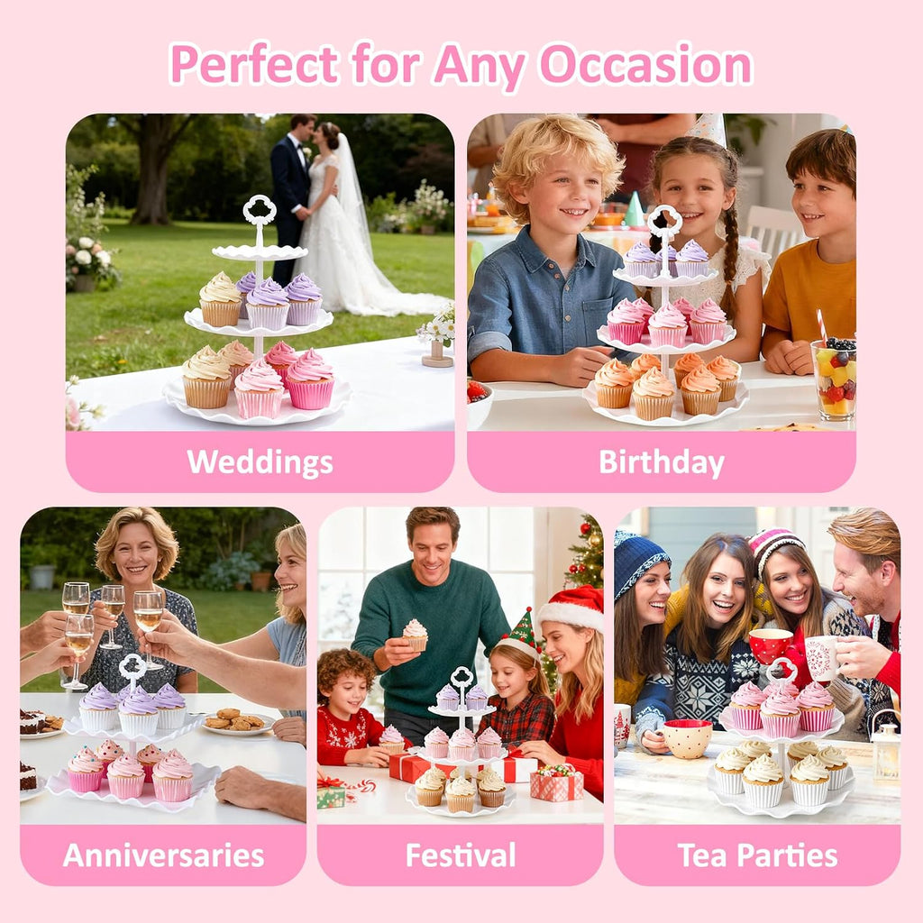 Cupcake Stand, Dessert Table Display Set,Tiered Tray Stand - Set of 36